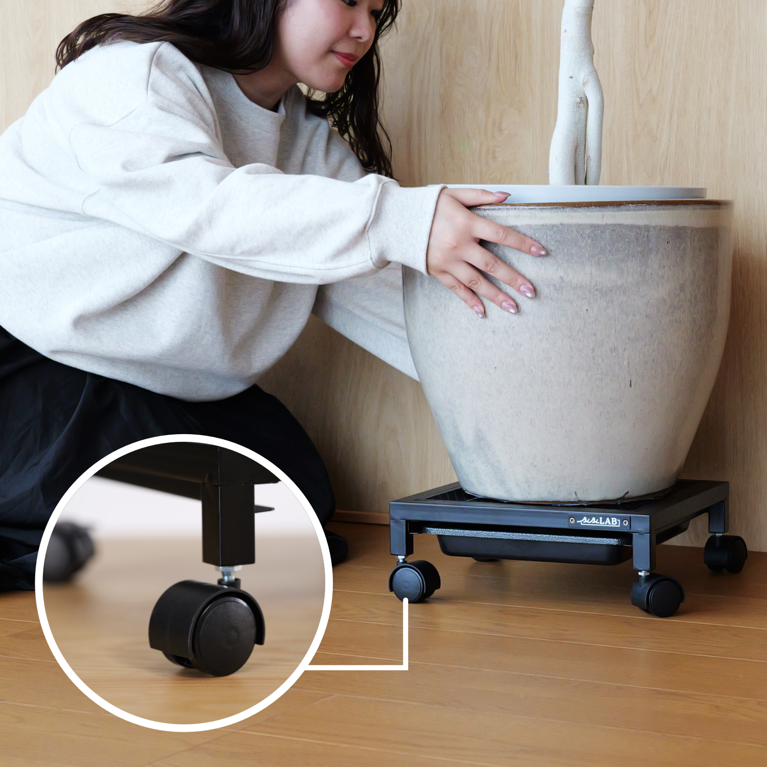 水受けトレー付きアイアンプランタースタンドの製品画像